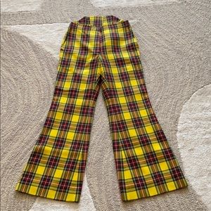 pushButton Plaid Crop Flare Pants